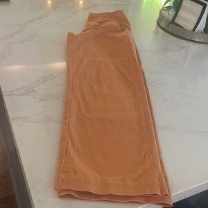 ORANGE WIDE LEG COTTON HIGH-RISE PANTS